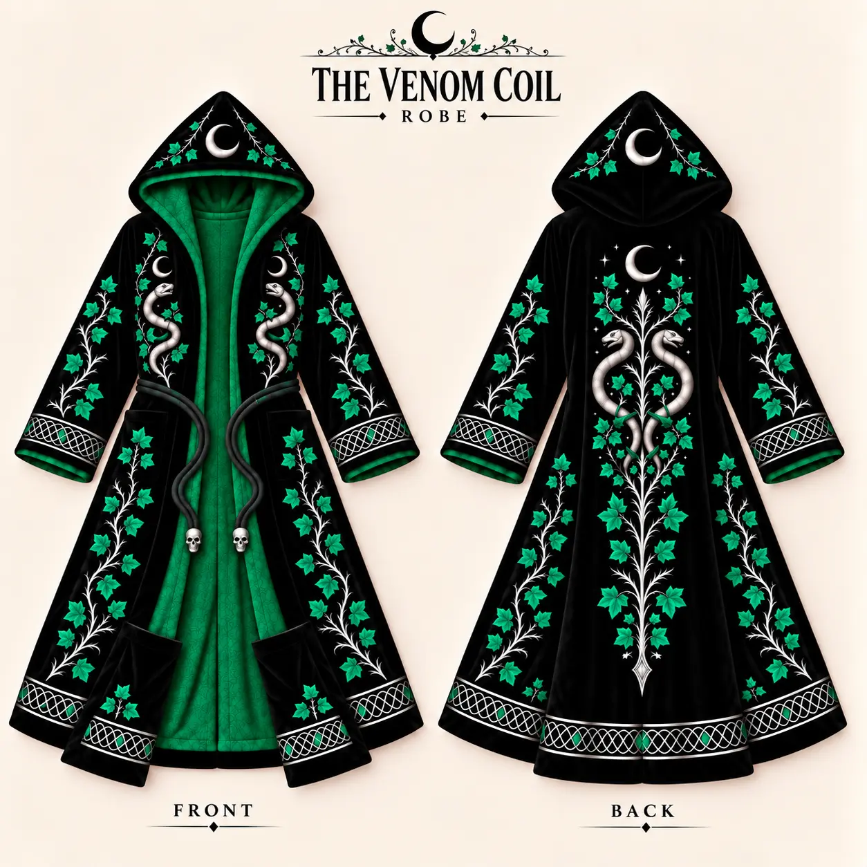 Robe The Venom Coil, vue de face et de dos
