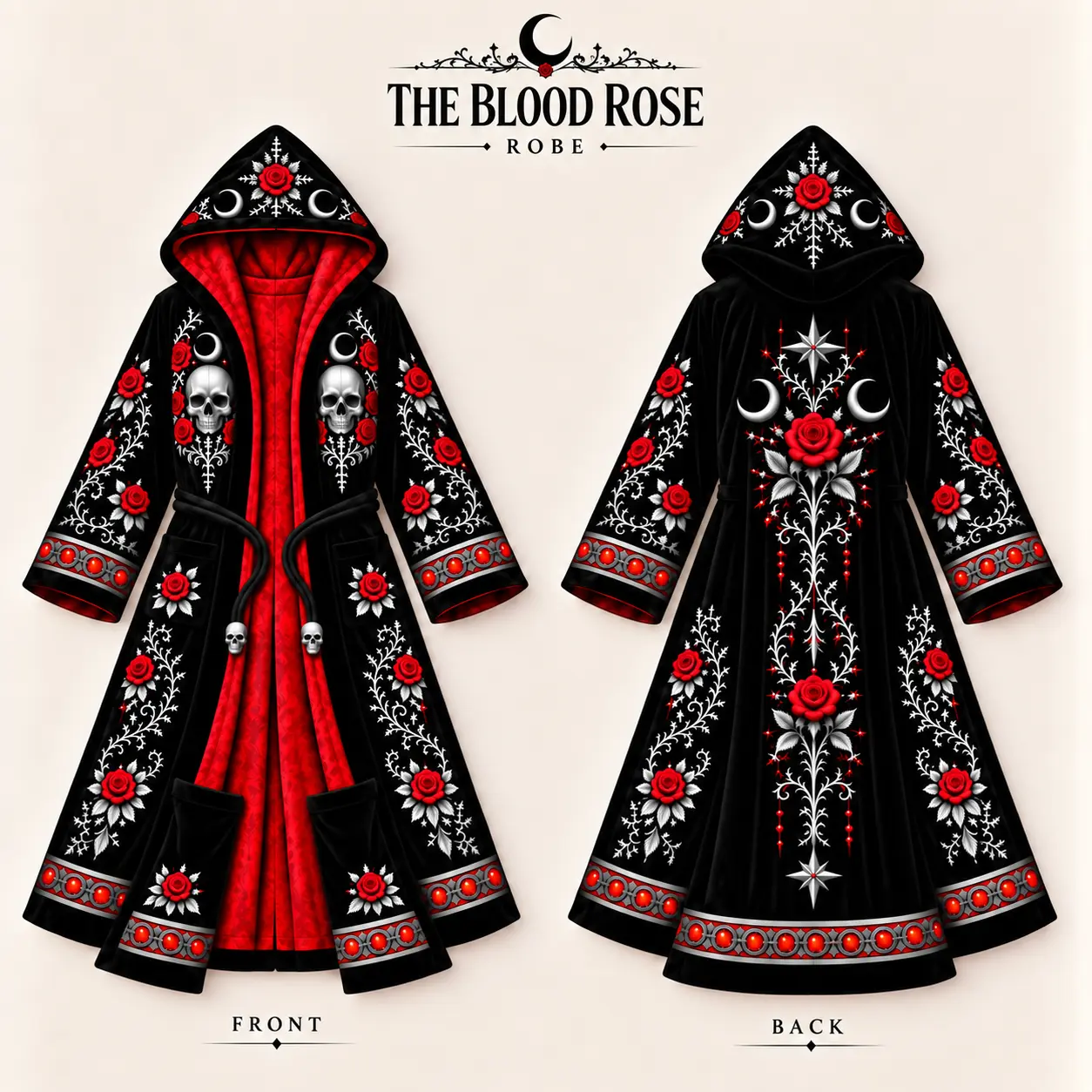 Robe The Blood Rose, vue de face et de dos